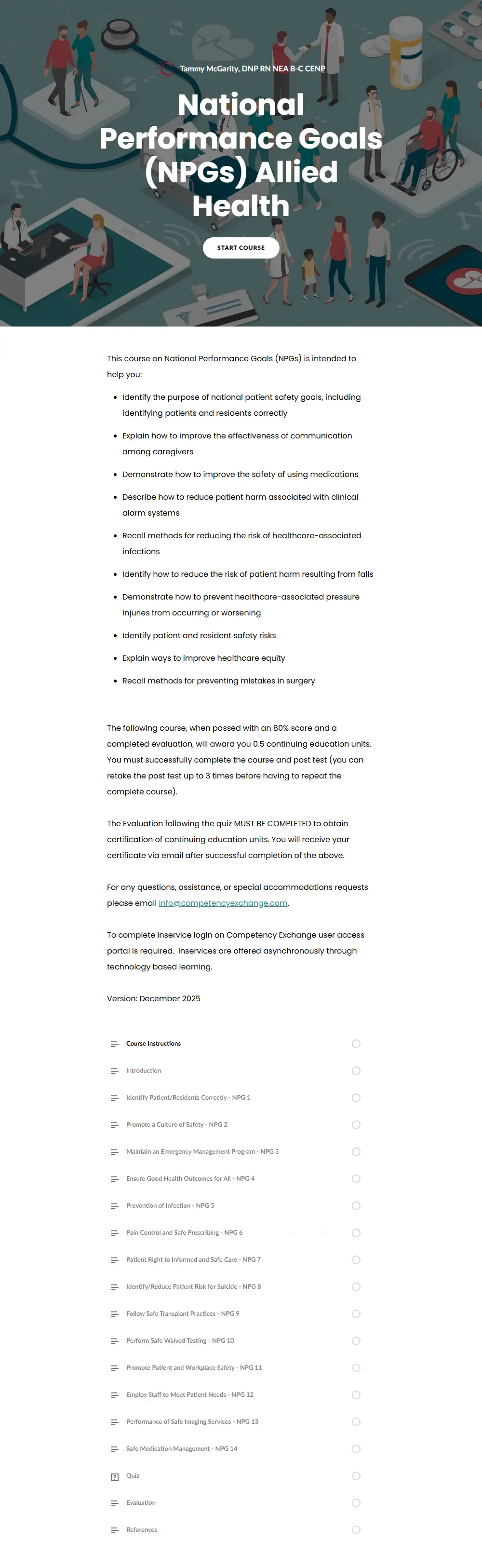 National Performance Goals (NPGs) Allied Health